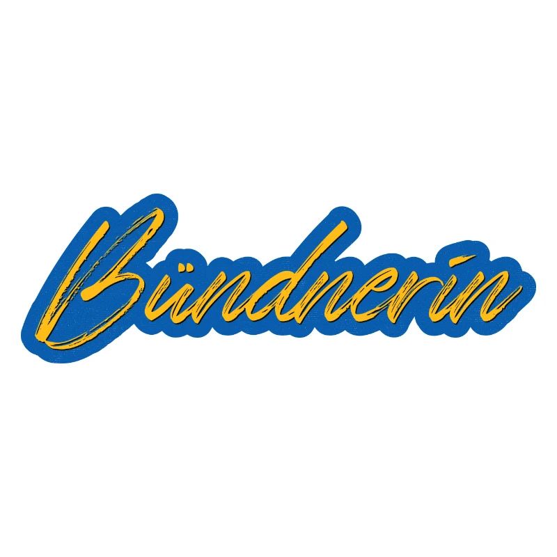Bündnerin Schriftzug gelb-blau