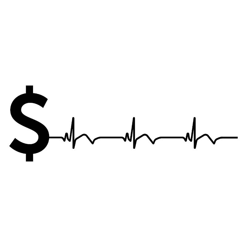 Dollar Zeichen $ EKG Herzschlag