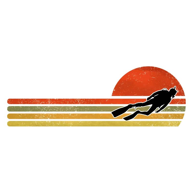 Retro Sonnenuntergang Sprungfigur