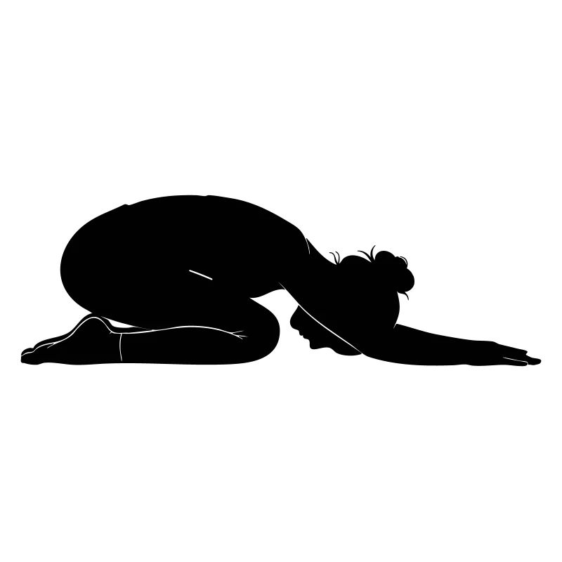 Child's Pose Yoga Silhouette