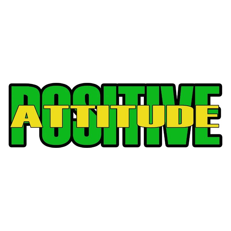 POSITIVE EINSTELLUNG - Grüner/gelber Text