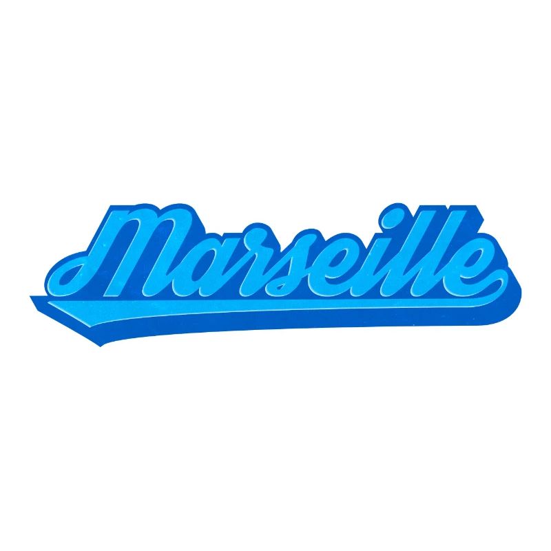 Marseille Retro Blau Schrift