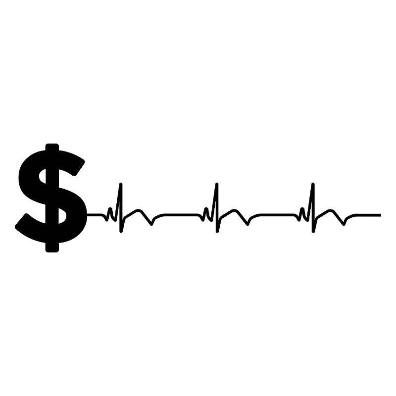 Dollar Zeichen $ EKG Herzschlag
