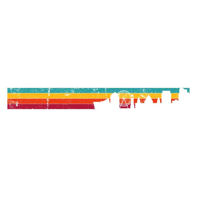 Rainbow Skyline Silhouette
