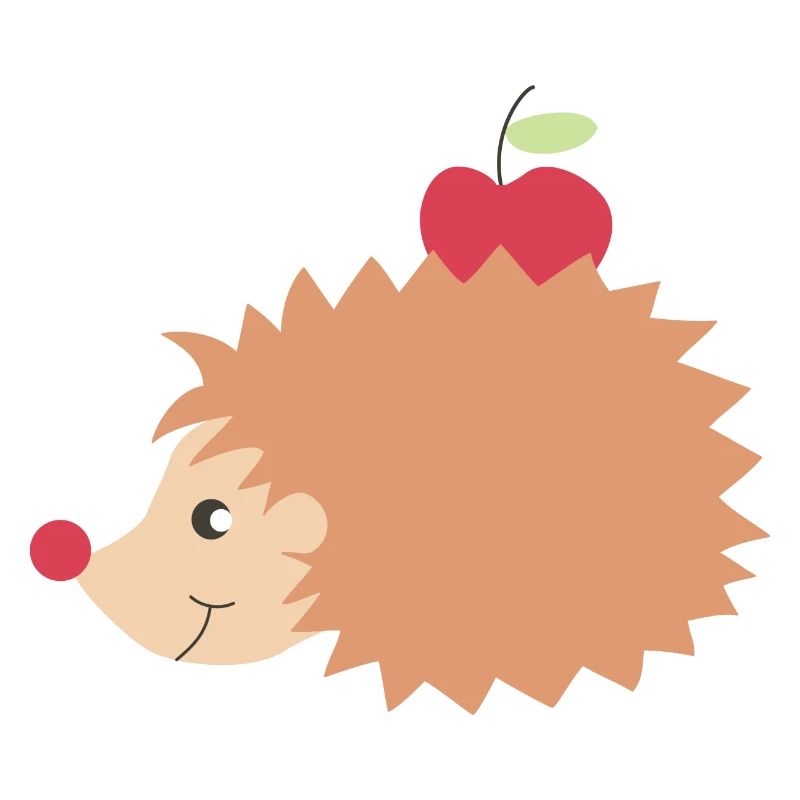 Igel mit Apfel