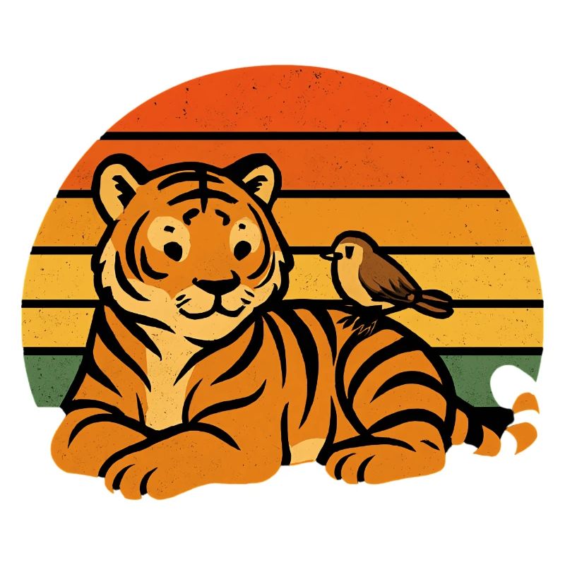 Tiger Vogel Tierfreundschaft