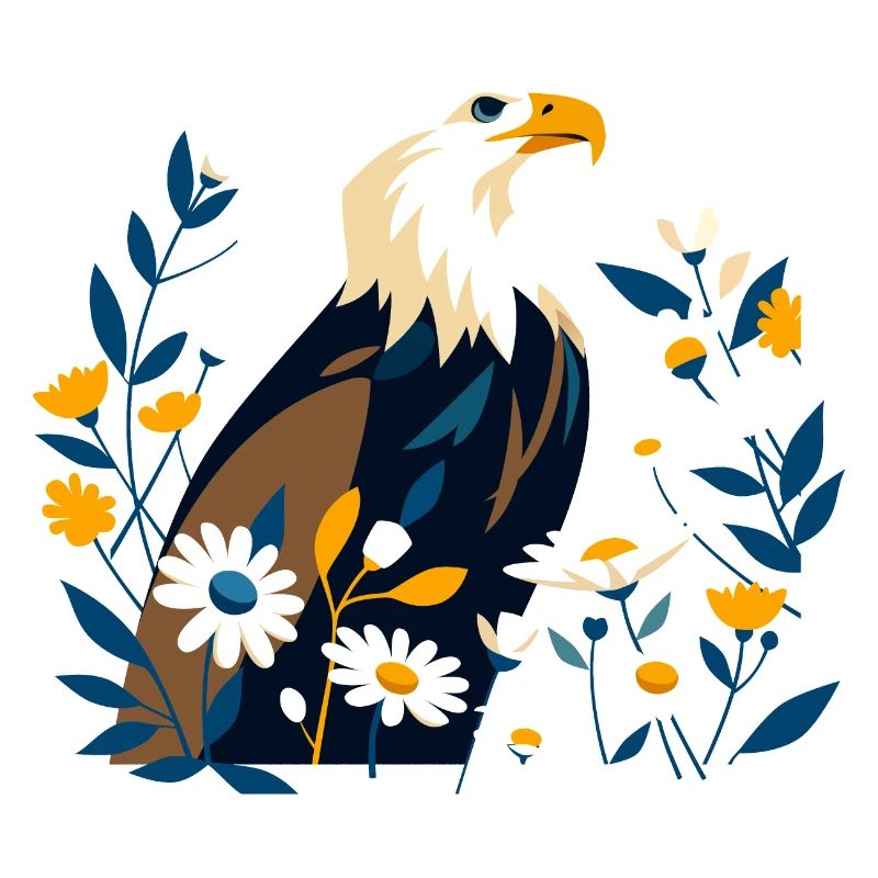 Adler mit Blumen