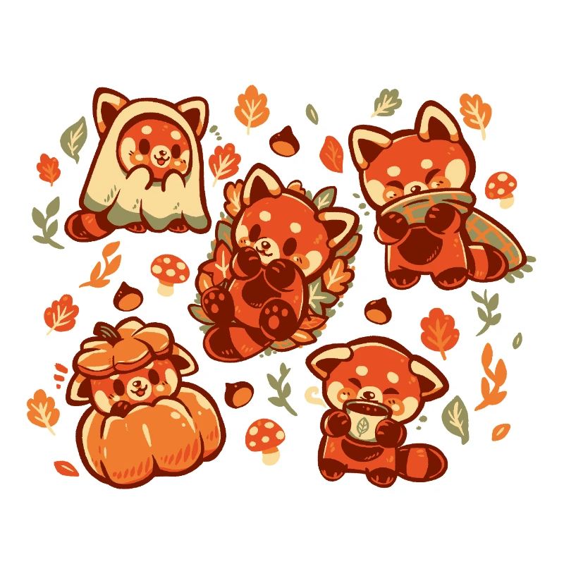 Roter Panda Herbstzeit