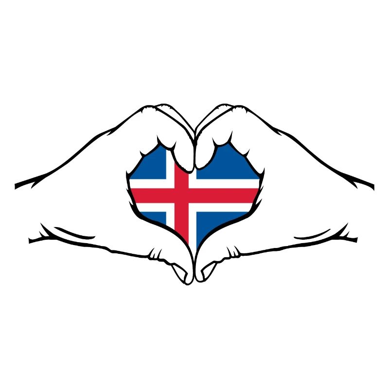 Drapeau de l’Islande Aiguilles Forme De Coeur