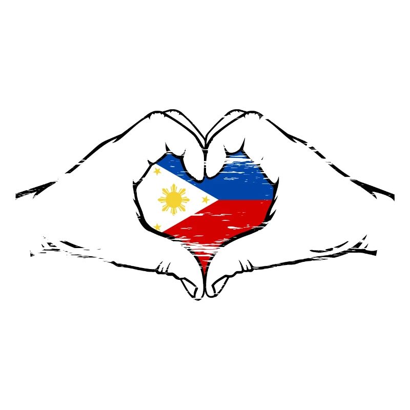 Drapeau des Philippines en forme de coeur utilisé