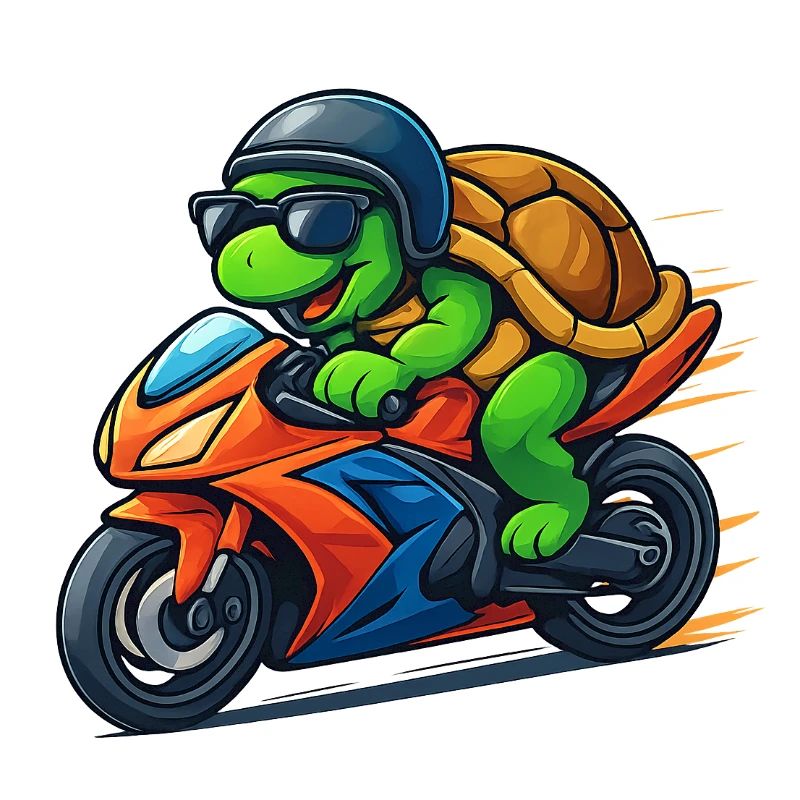 Schildkröte Biker