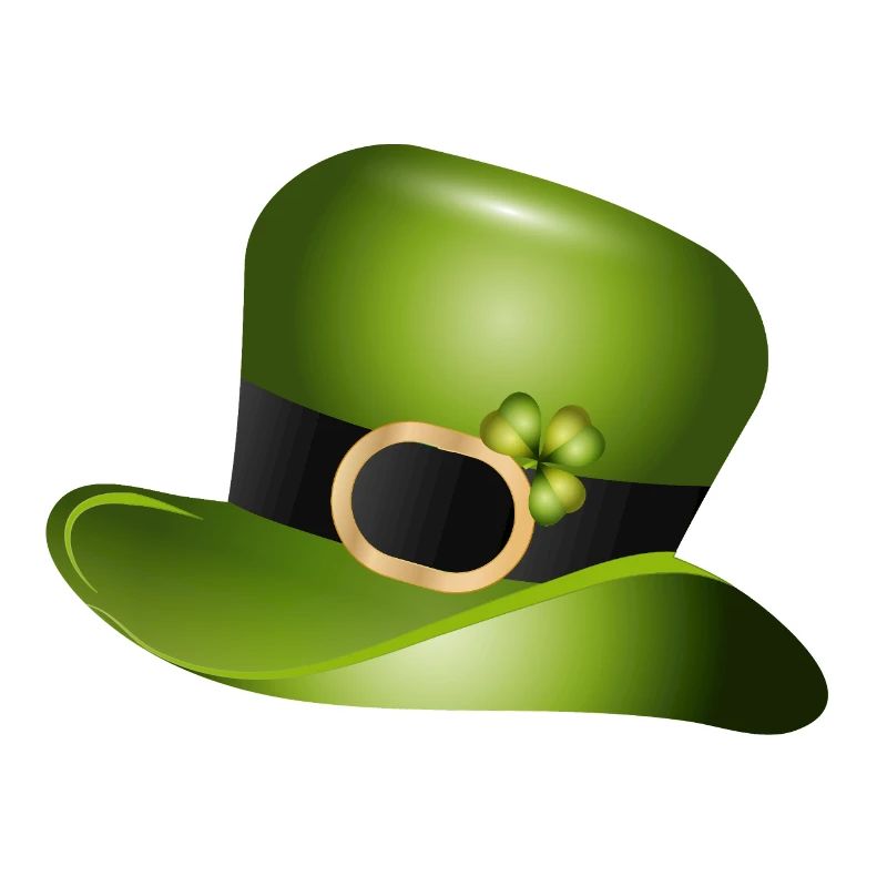 Haut-de-forme vert avec trèfle – Saint Patrick