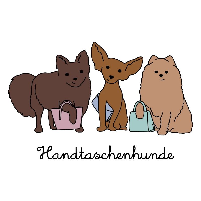 Handtaschenhunde – schwarze Schrift