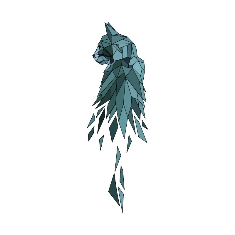 Katze polygon blau