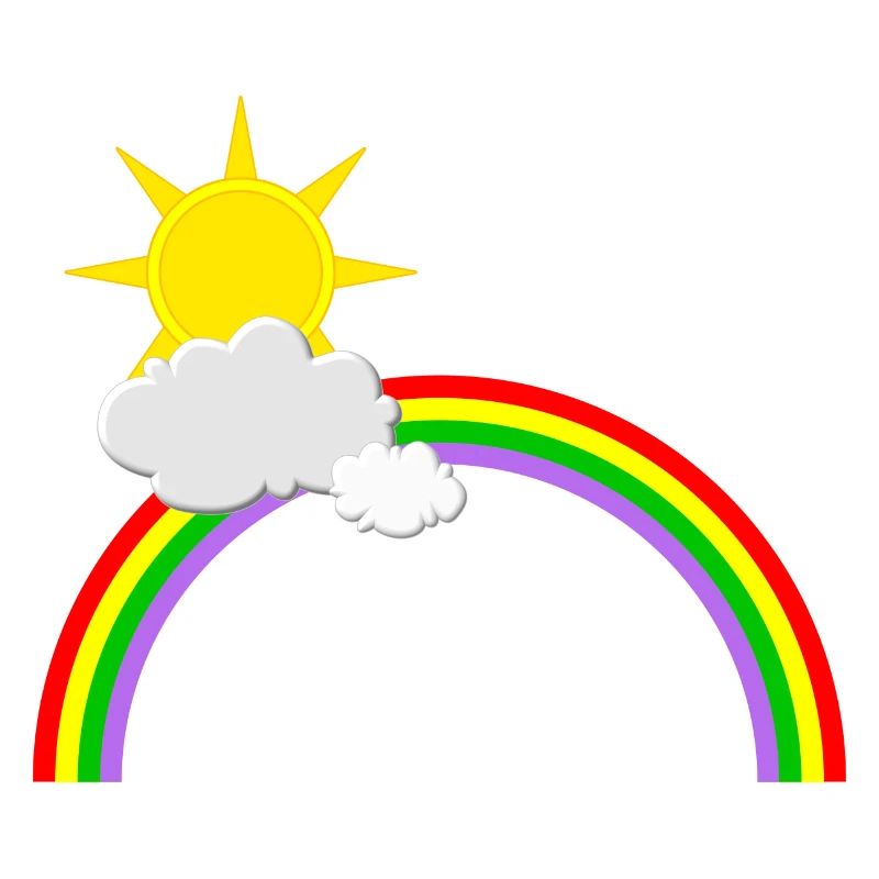 Regenbogen, Sonne, Wolken