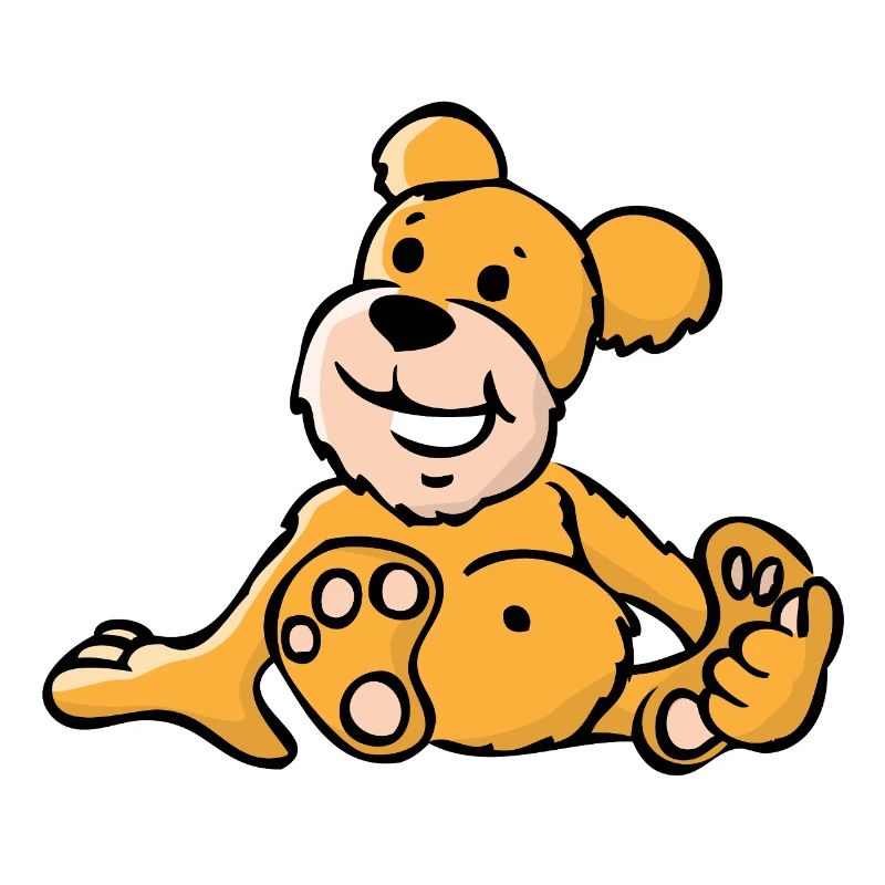 Fröhlicher Cartoon Bär sitzt