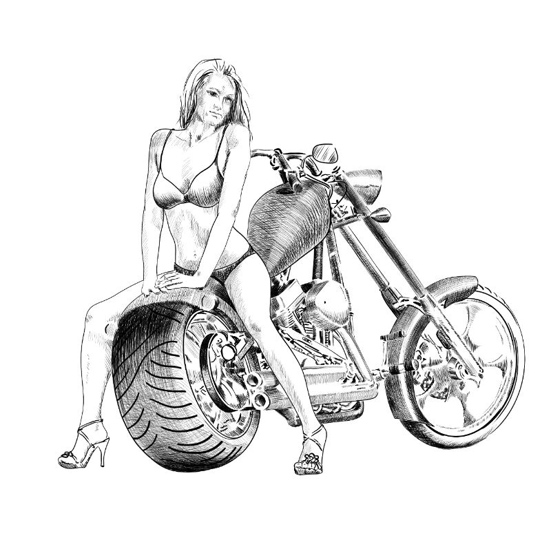 Bikini am Chopper