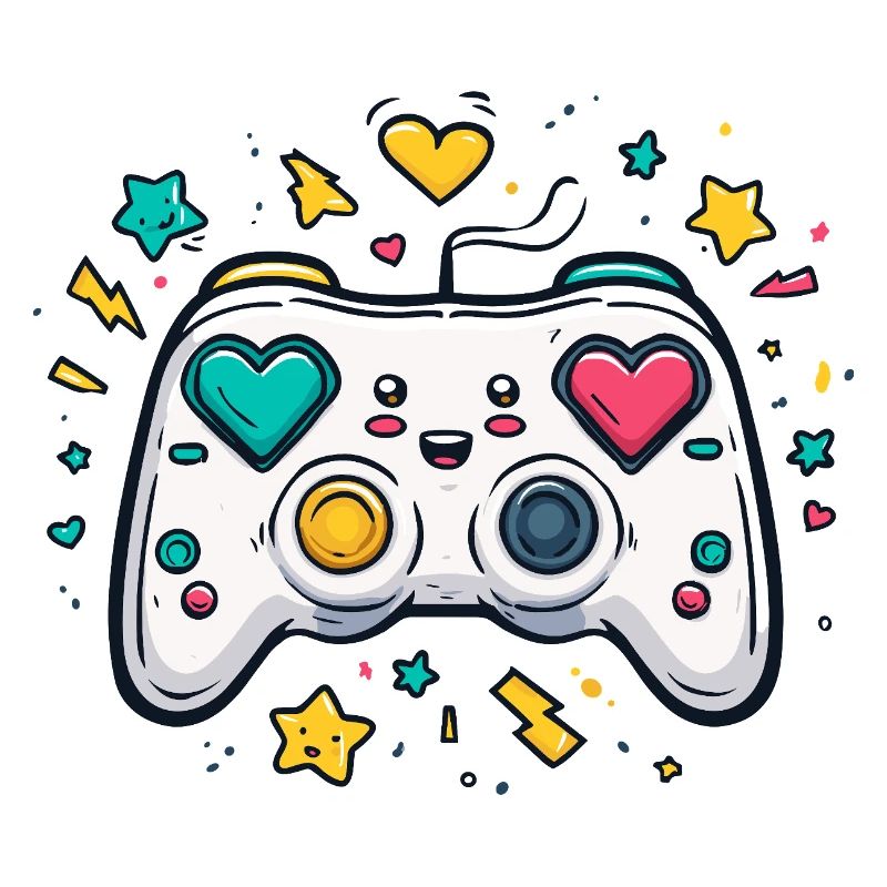 Herzcontroller Neon Spieldesign