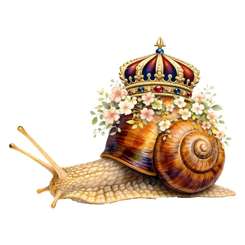 Königliche Schnecke mit Blumenkrone