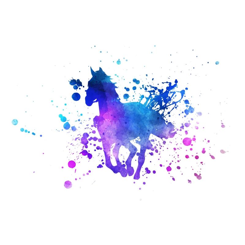 Pferde Silhouette Aquarell