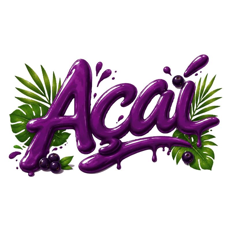 Açai Beeren Schriftzug Design