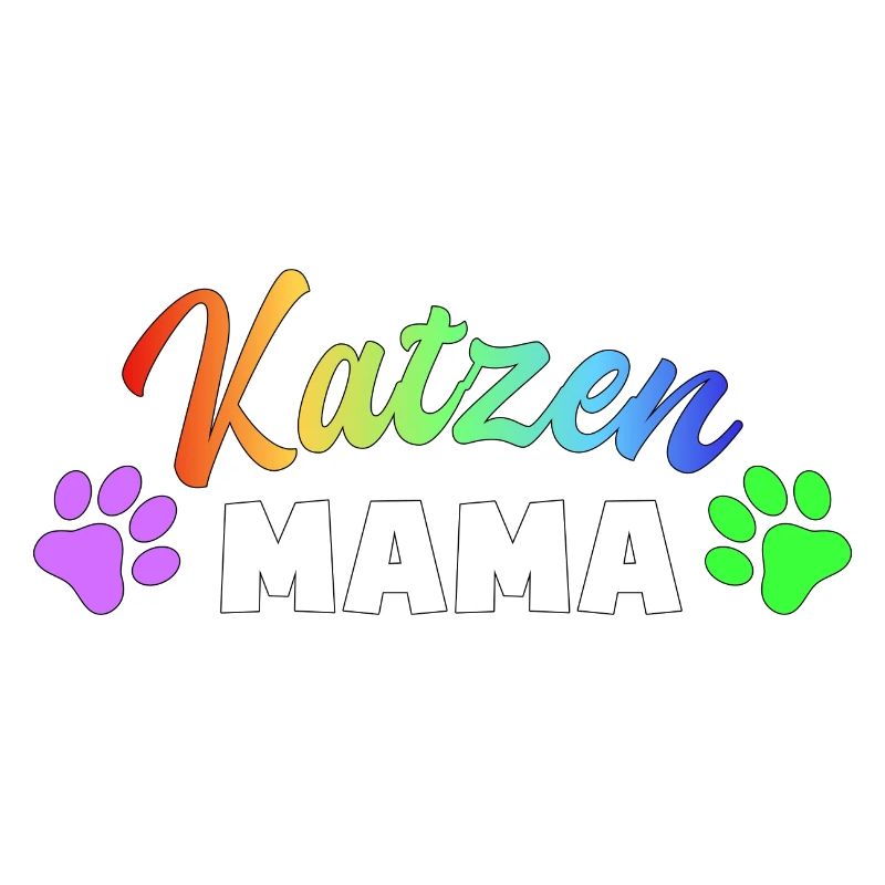 Katzen Mama: Bunte Pfoten-Power