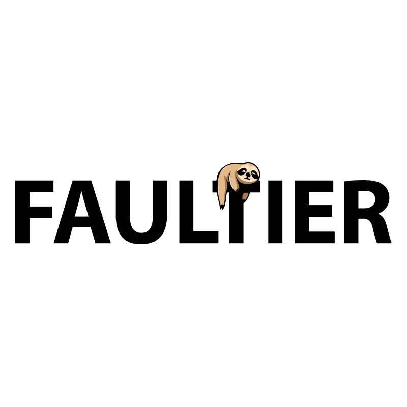 Faultier mit Schriftzug
