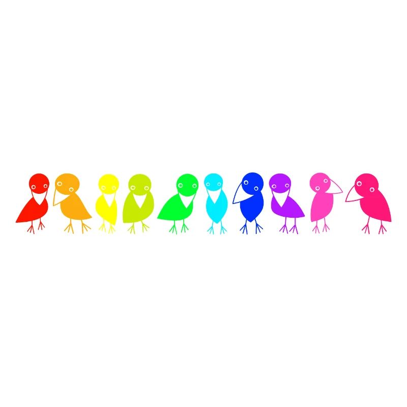 bunte Vogelreihe Raben