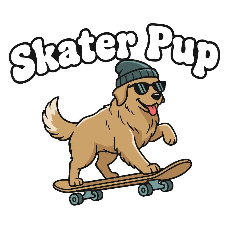 Skater Pup auf Skateboard