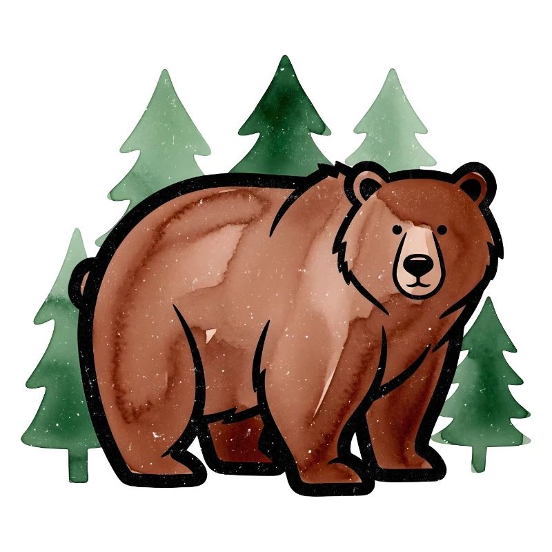 Waldbär in Aquarellstil