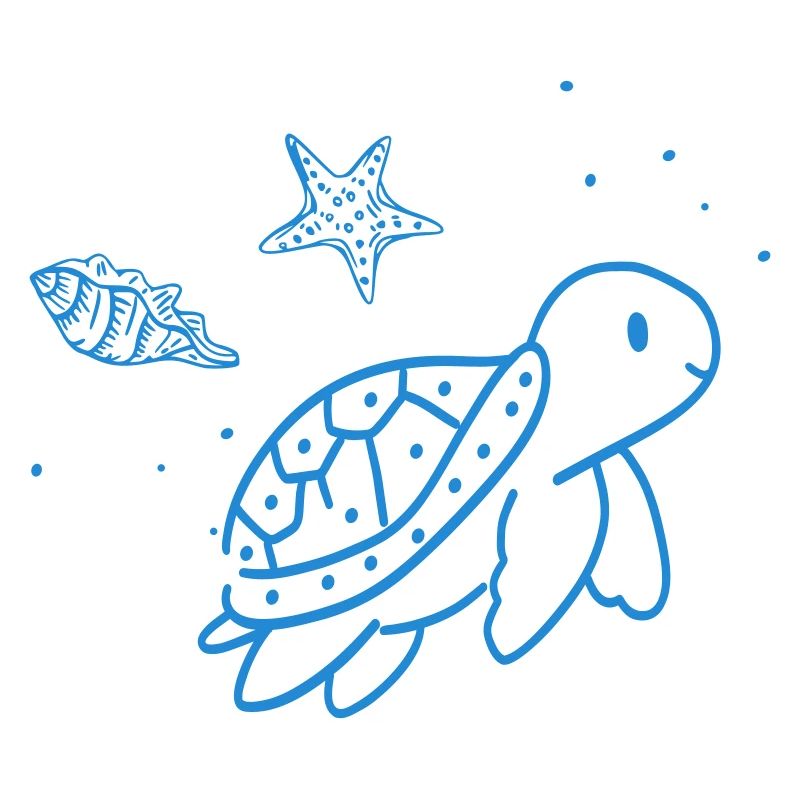 Blaues Meeres-Tier Doodle