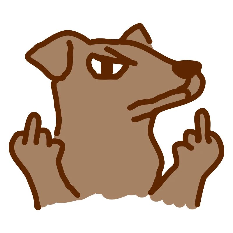 Hund zeigt den Mittelfinger