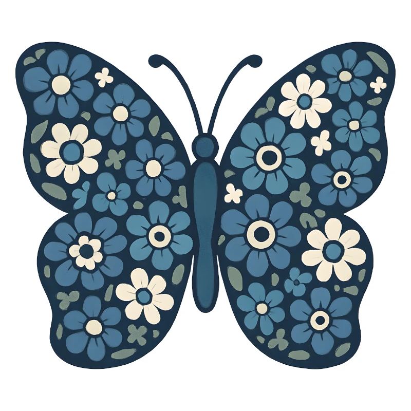 Blaublüten Schmetterling Floral