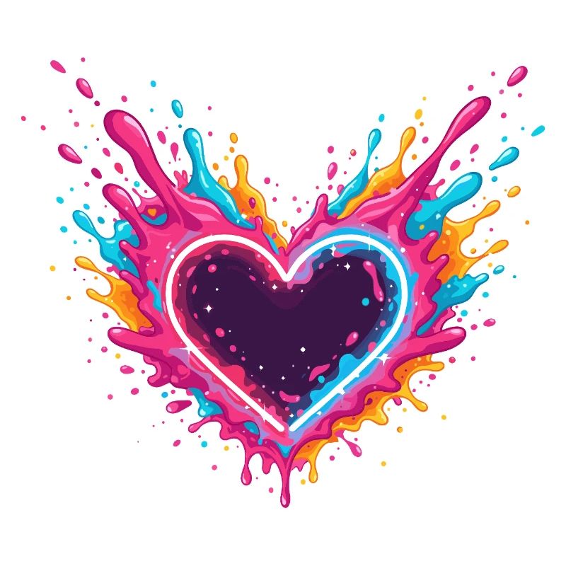 Bunte Herzspritzer Liebe