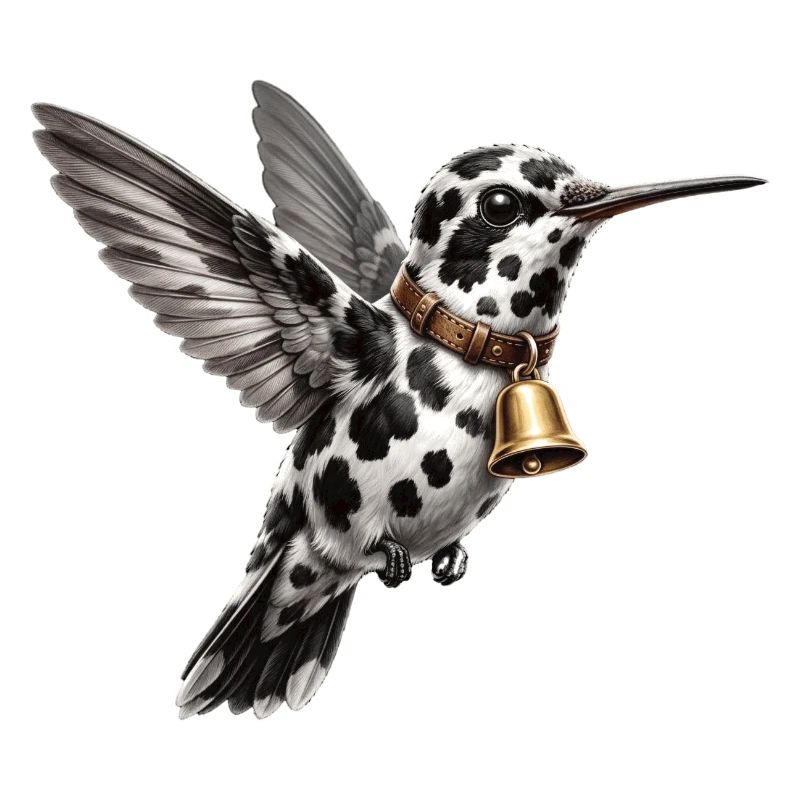 Lustiges gemischtes Kolibri-Kuh-Muster