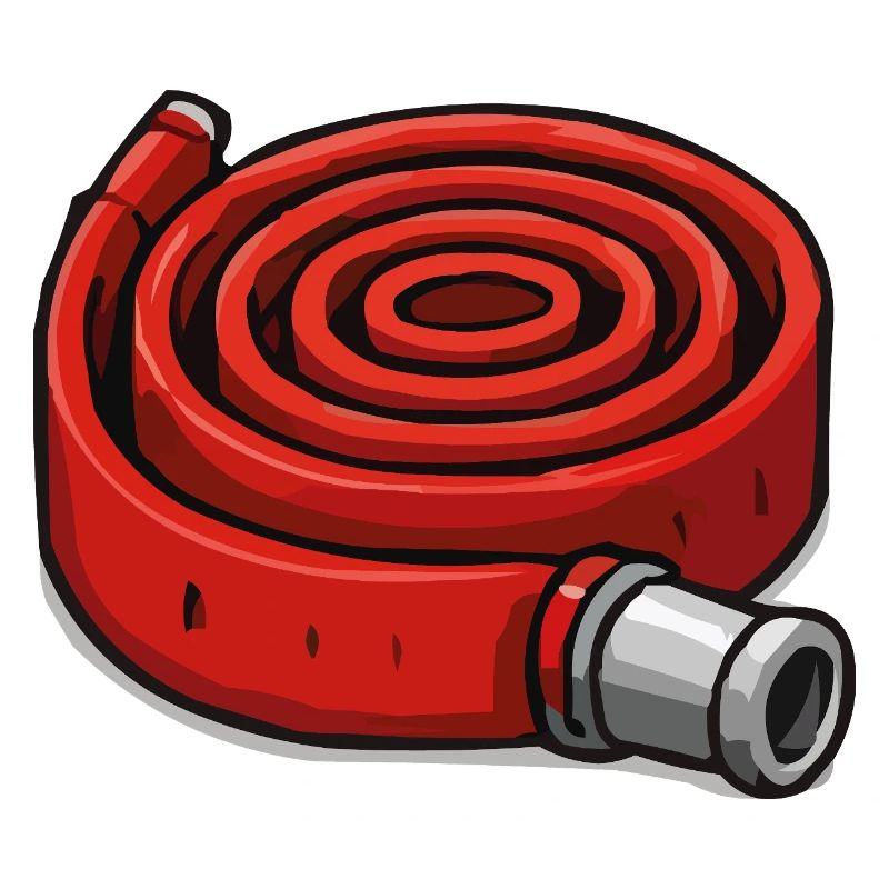 Coiled fire hose