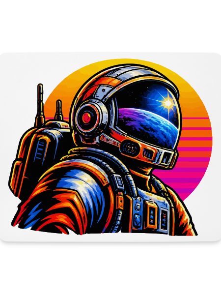 Astronaut im Neon-Sonnenuntergang