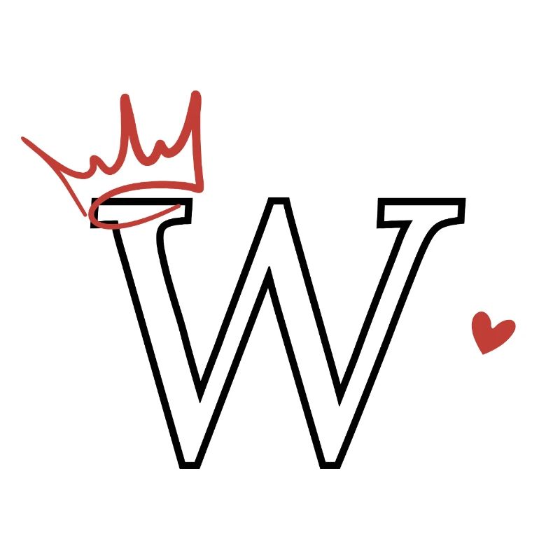 Buchstabe mit Kronenherz