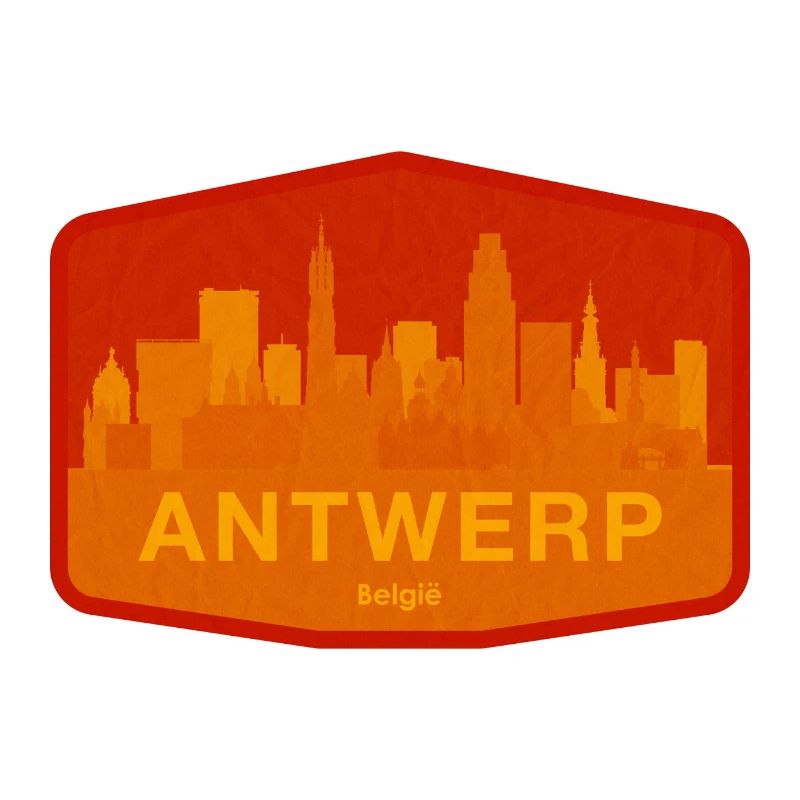 Antwerp Skyline Wärmeorange
