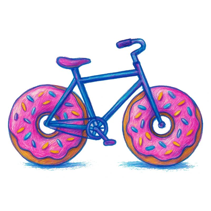 Buntes Donut-Fahrrad-Design