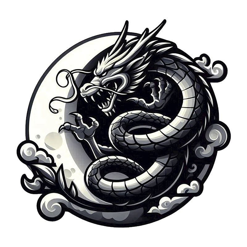 Mystische Drachen-Silhouette