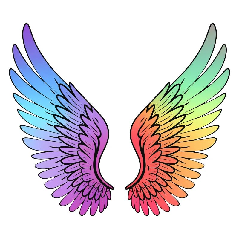 Regenbogen-Flügel mit Farbverlauf