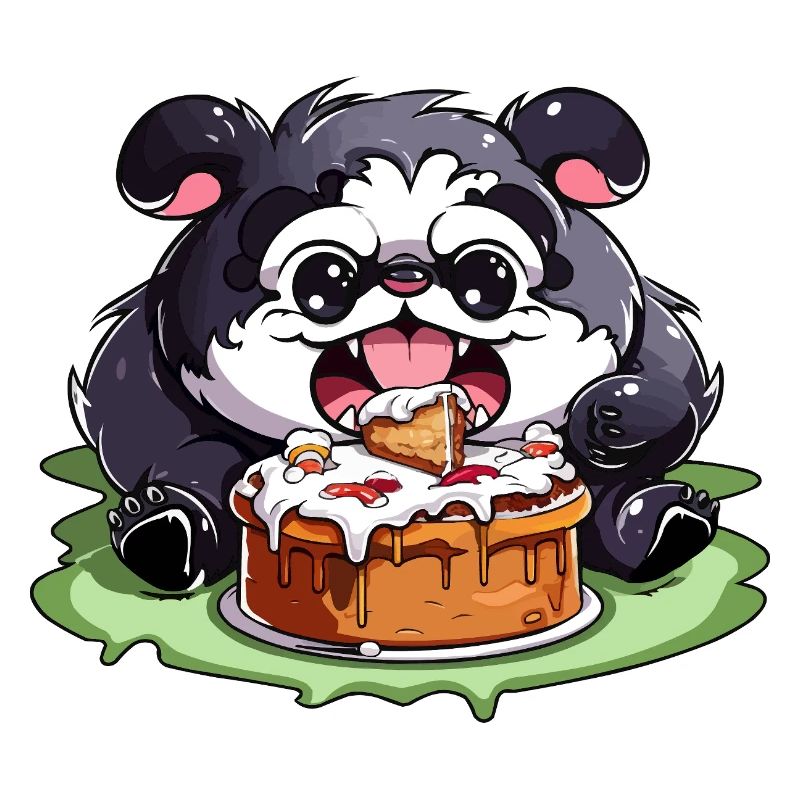 Pug mit Kuchen Cartoon