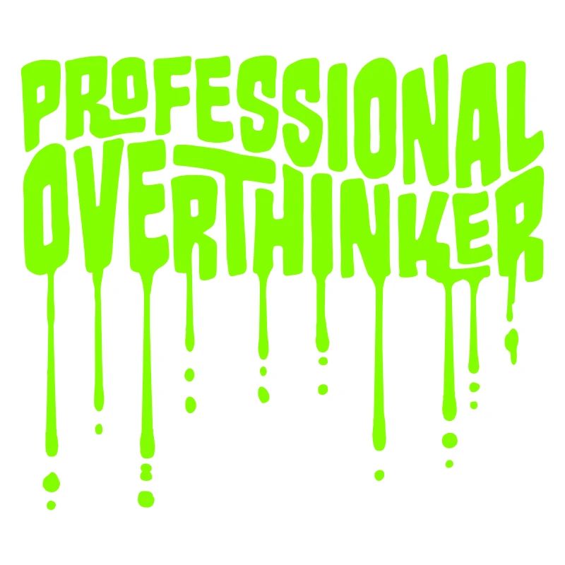Professional Overthinker Funny Brooding Anxiety Logo