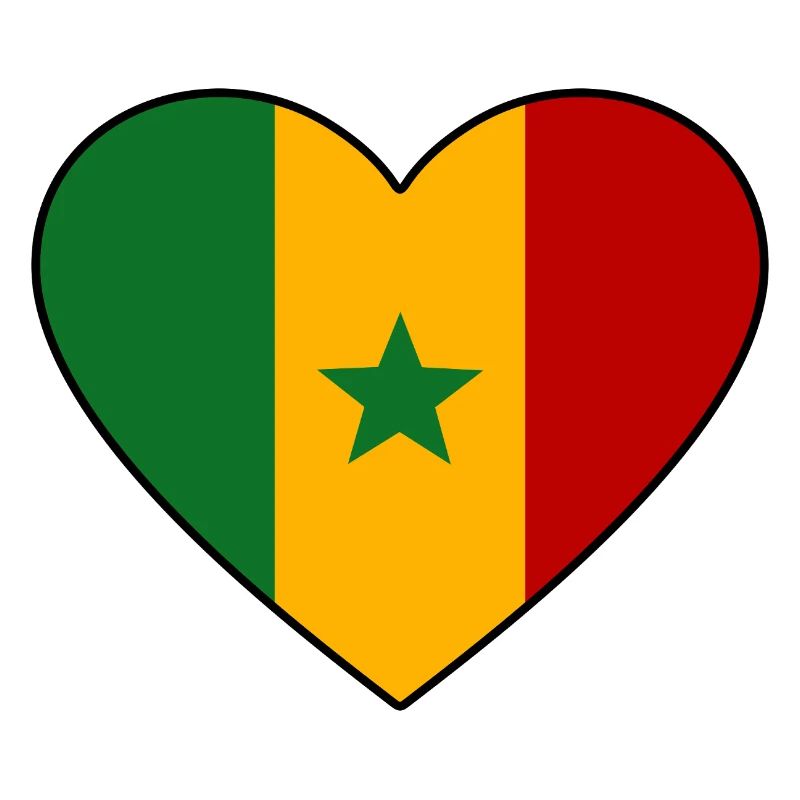 Senegal Flaggenherz