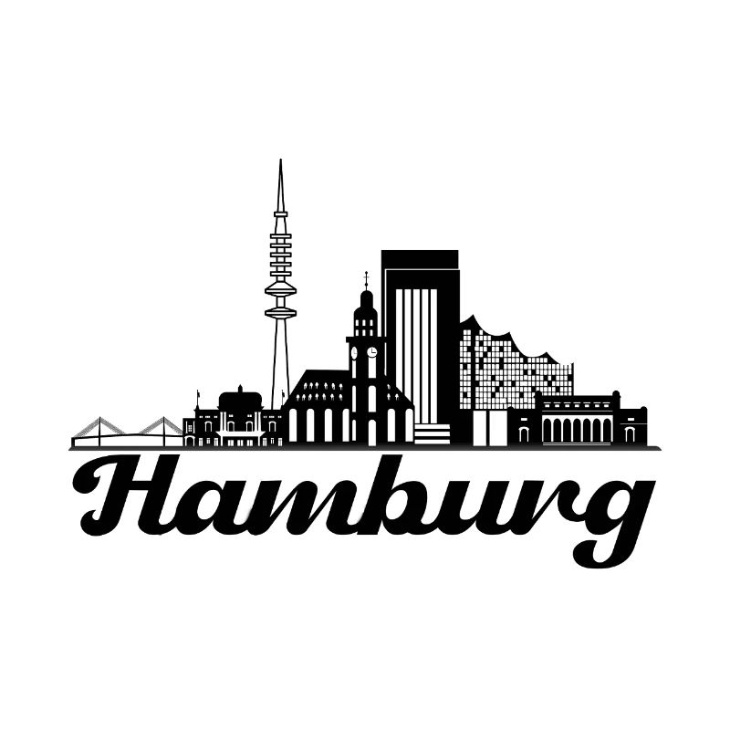 Hamburg Skyline Silhouette