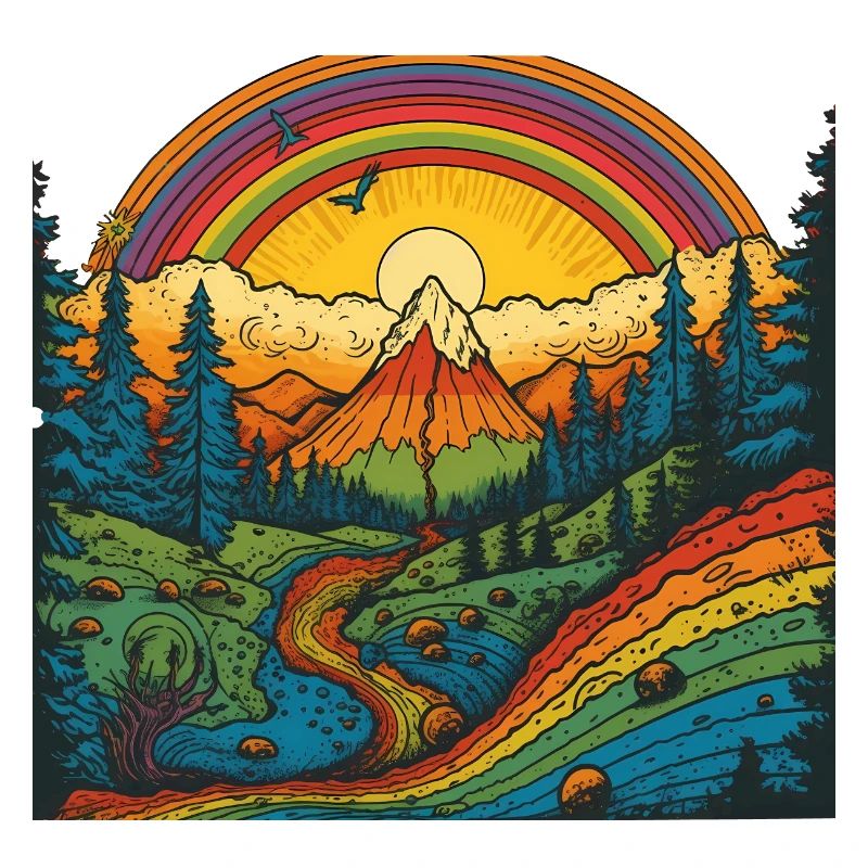 Rainbow Mountains - Psychedelic Landscape