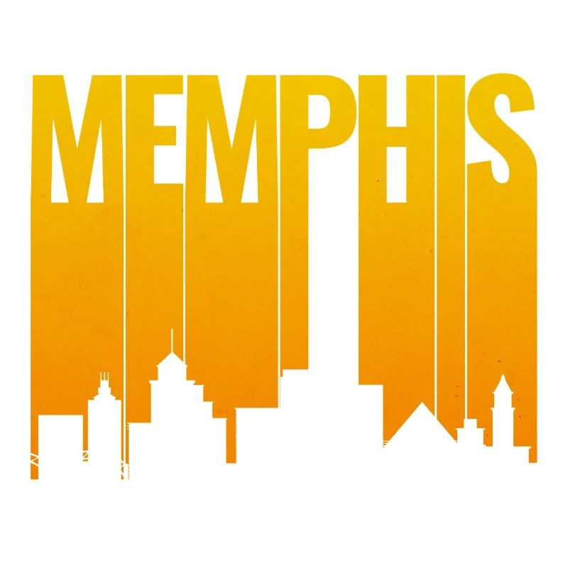 Memphis Skyline Gold Gradient