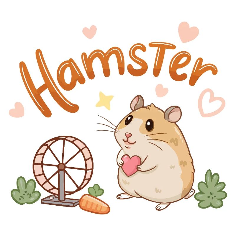 Entzückendes Hamster-Herz- und Rad-Design