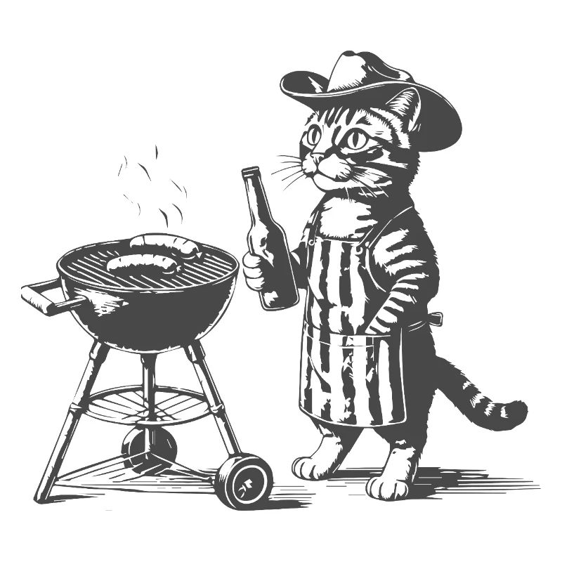 Katzen BBQ Grillheld